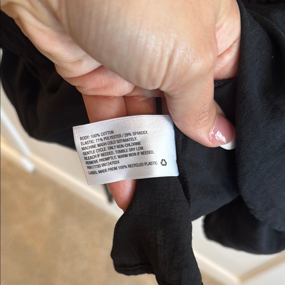Black Smocked Ruffled Top - Picture 5 of 5